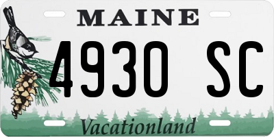 ME license plate 4930SC