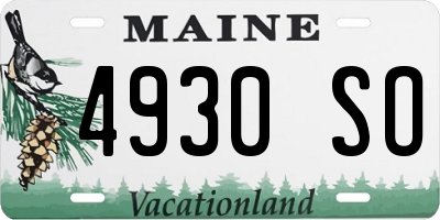 ME license plate 4930SO