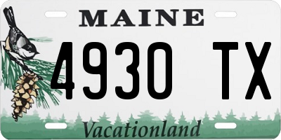 ME license plate 4930TX
