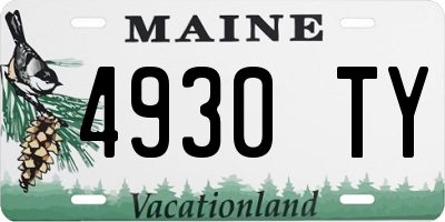 ME license plate 4930TY