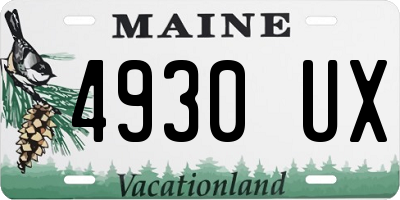 ME license plate 4930UX
