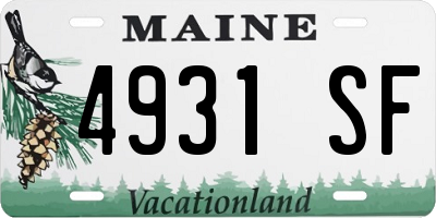 ME license plate 4931SF