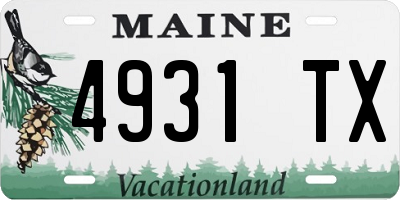 ME license plate 4931TX