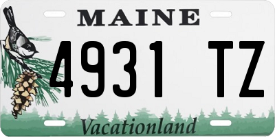 ME license plate 4931TZ