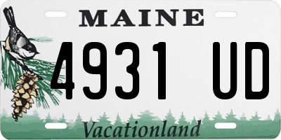ME license plate 4931UD