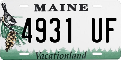 ME license plate 4931UF