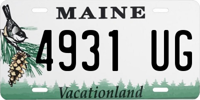 ME license plate 4931UG
