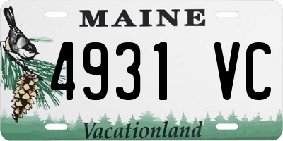 ME license plate 4931VC