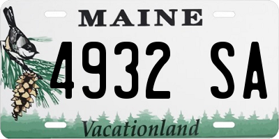 ME license plate 4932SA