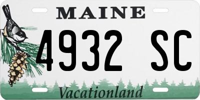 ME license plate 4932SC