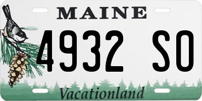 ME license plate 4932SO