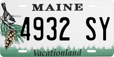 ME license plate 4932SY