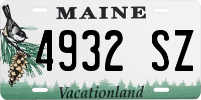 ME license plate 4932SZ