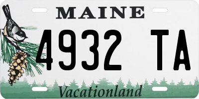 ME license plate 4932TA