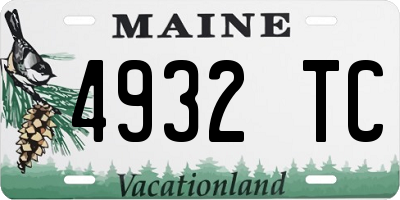 ME license plate 4932TC
