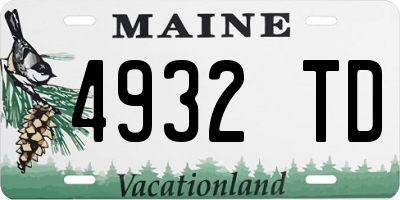 ME license plate 4932TD