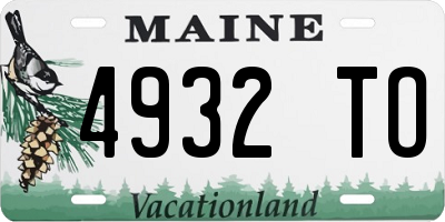 ME license plate 4932TO
