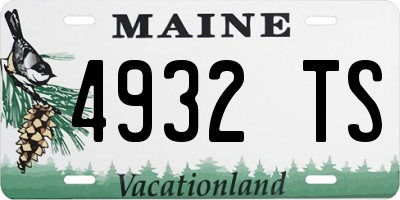 ME license plate 4932TS