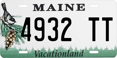 ME license plate 4932TT