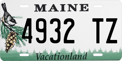 ME license plate 4932TZ