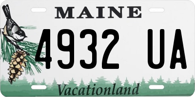 ME license plate 4932UA