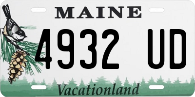 ME license plate 4932UD