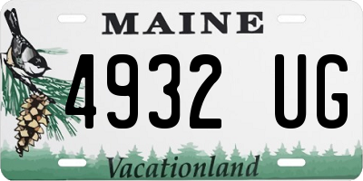 ME license plate 4932UG