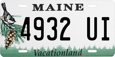 ME license plate 4932UI