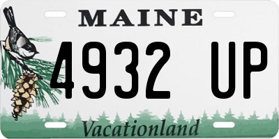 ME license plate 4932UP