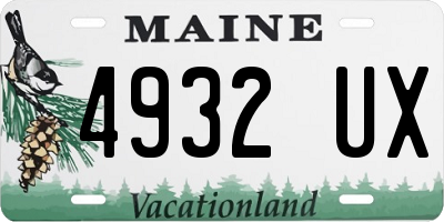 ME license plate 4932UX
