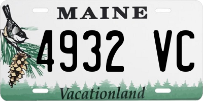ME license plate 4932VC