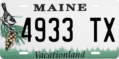 ME license plate 4933TX