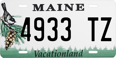 ME license plate 4933TZ