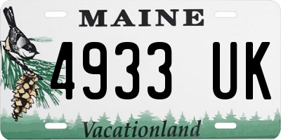 ME license plate 4933UK