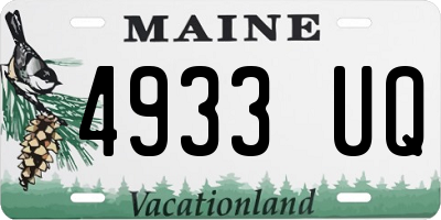 ME license plate 4933UQ
