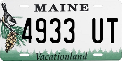 ME license plate 4933UT