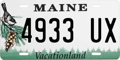 ME license plate 4933UX