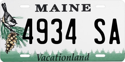 ME license plate 4934SA