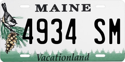 ME license plate 4934SM