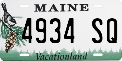 ME license plate 4934SQ