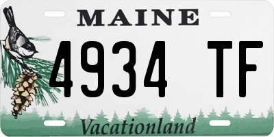 ME license plate 4934TF