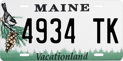 ME license plate 4934TK