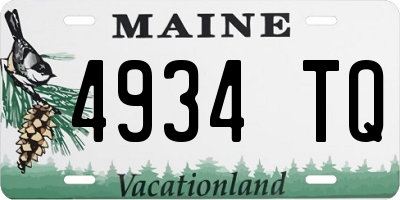 ME license plate 4934TQ