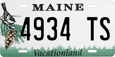 ME license plate 4934TS