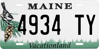 ME license plate 4934TY
