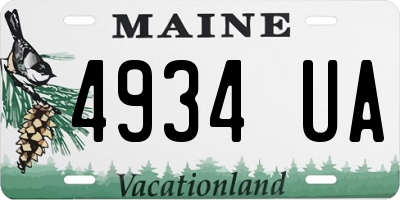 ME license plate 4934UA