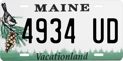 ME license plate 4934UD