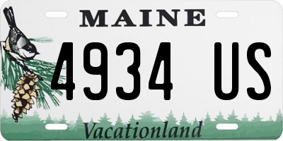 ME license plate 4934US