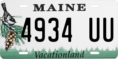 ME license plate 4934UU