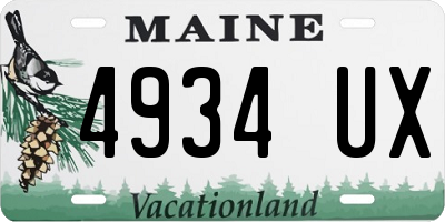 ME license plate 4934UX